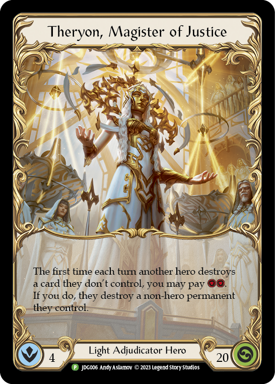 Theryon, Magister of Justice [JDG006] (Promo)  Cold Foil | Pegasus Games WI