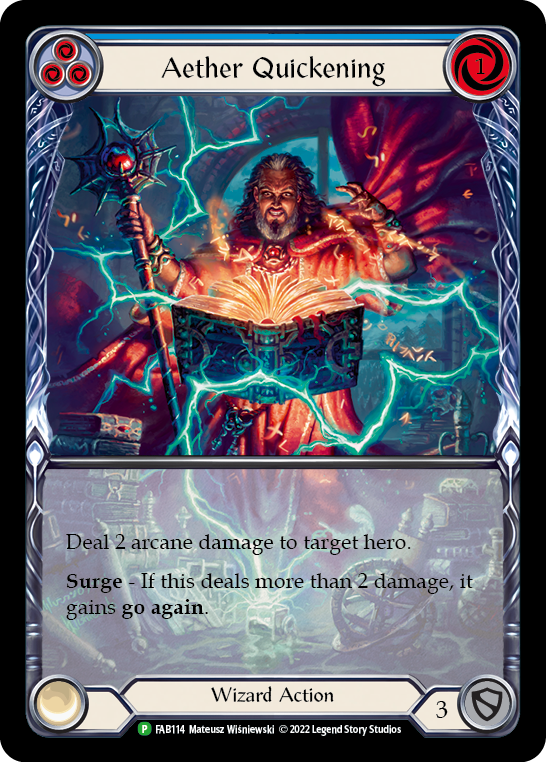Aether Quickening (Blue) [FAB114] (Promo)  Rainbow Foil | Pegasus Games WI