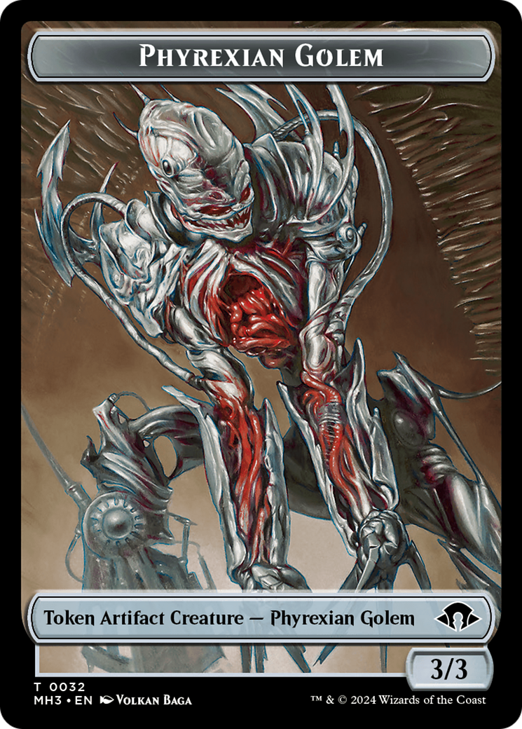 Phyrexian Golem // Energy Reserve Double-Sided Token [Modern Horizons 3 Tokens] | Pegasus Games WI