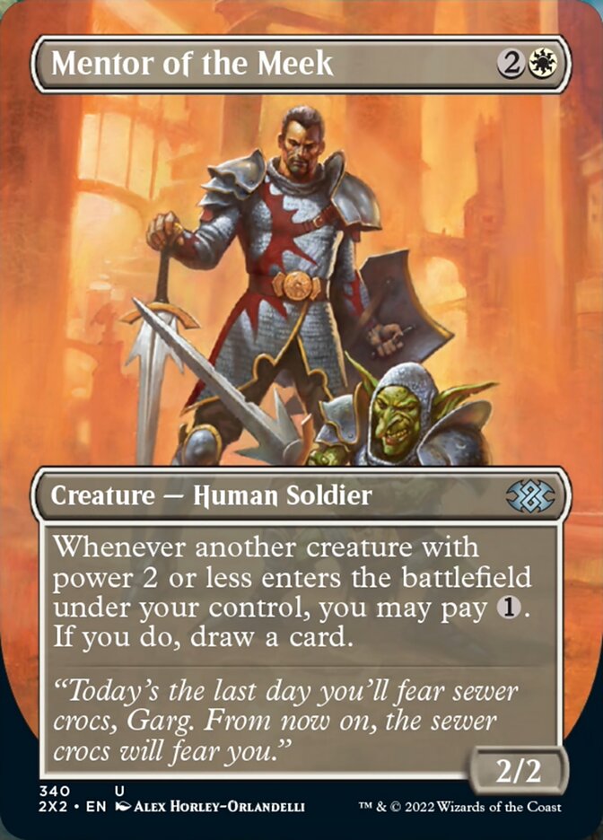 Mentor of the Meek (Borderless Alternate Art) [Double Masters 2022] | Pegasus Games WI