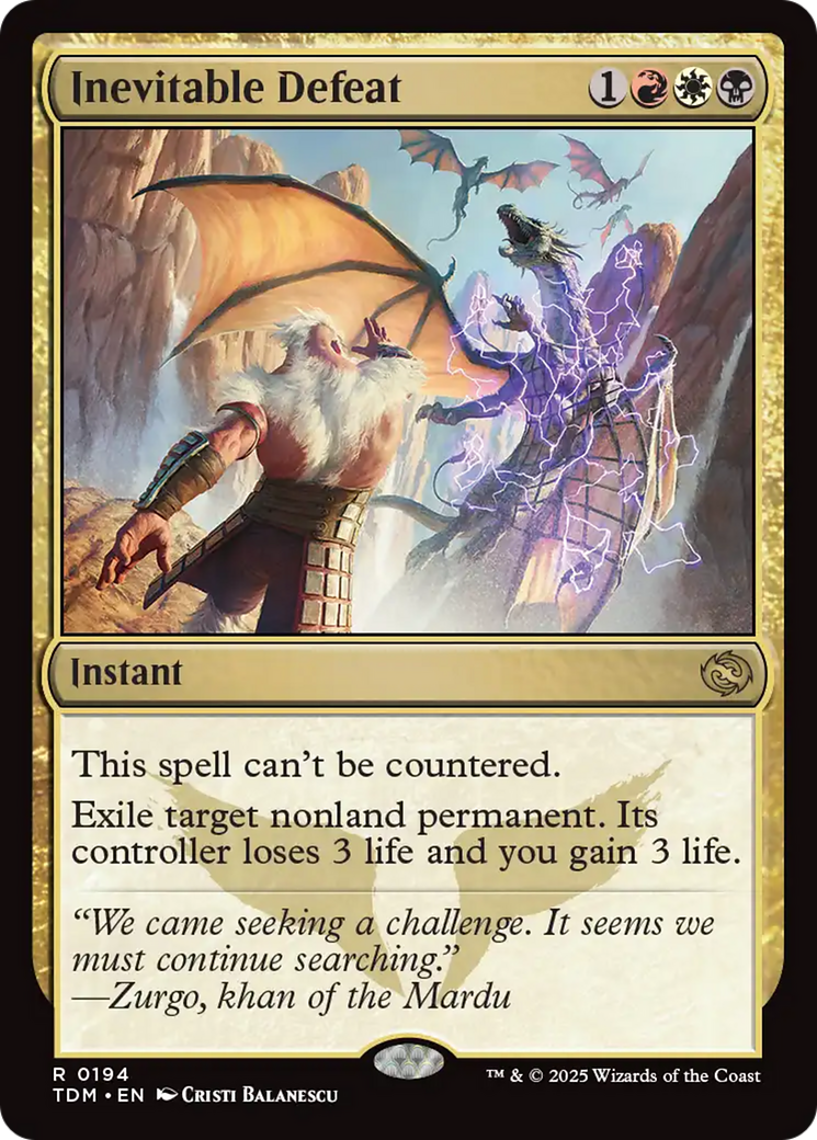 Inevitable Defeat [Tarkir: Dragonstorm] | Pegasus Games WI