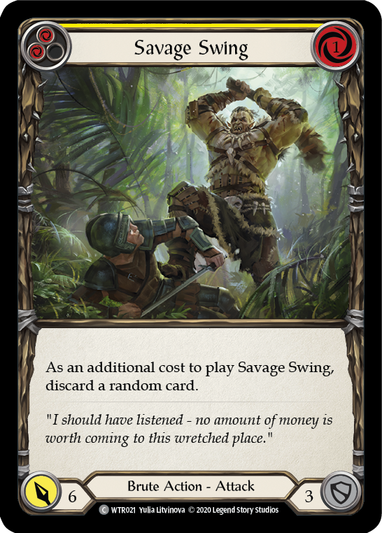 Savage Swing (Yellow) [U-WTR021] (Welcome to Rathe Unlimited)  Unlimited Rainbow Foil | Pegasus Games WI