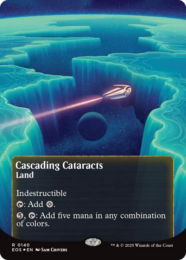 Cascading Cataracts (0140) (Borderless) (Galaxy Foil) [Edge of Eternities: Stellar Sights] | Pegasus Games WI