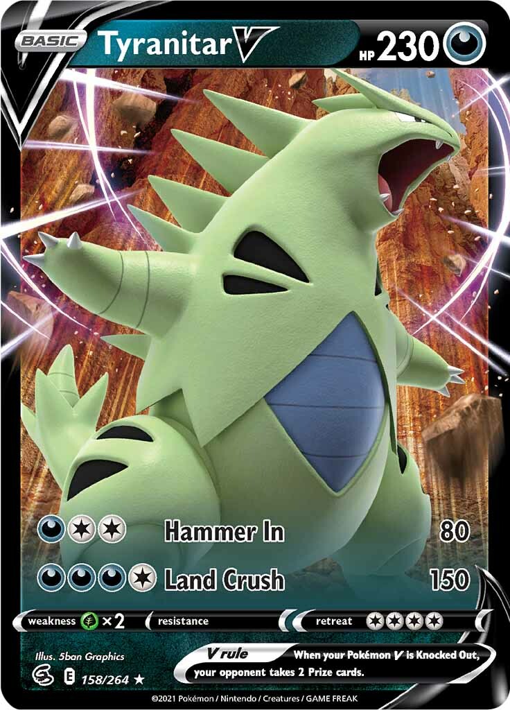 Tyranitar V (158/264) [Sword & Shield: Fusion Strike] | Pegasus Games WI