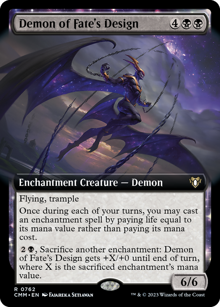 Demon of Fate's Design (Extended Art) [Commander Masters] | Pegasus Games WI