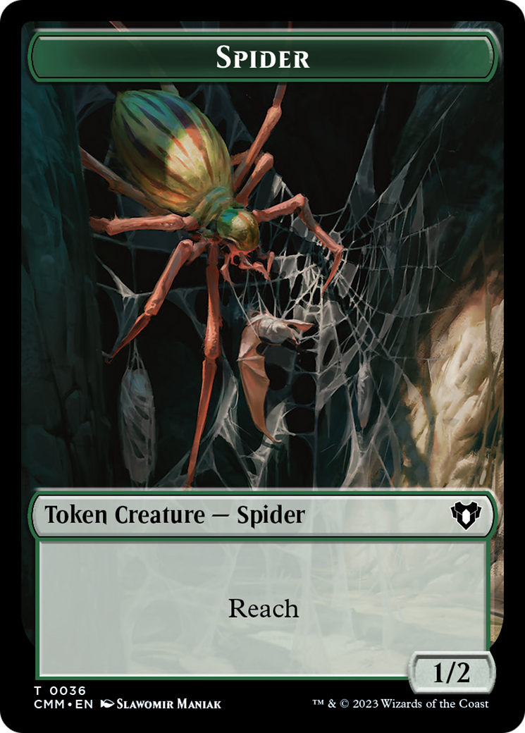 Wurm // Spider Double-Sided Token [Commander Masters Tokens] | Pegasus Games WI
