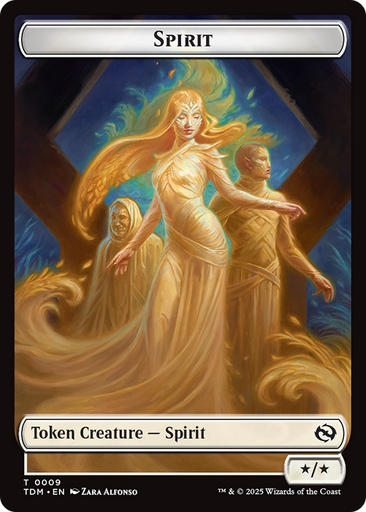 Spirit (0008) // Spirit (0009) Double-Sided Token [Tarkir: Dragonstorm Tokens] | Pegasus Games WI
