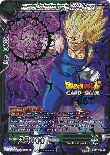 Prince of Destruction Vegeta, Prideful Warrior (Card Game Fest 2022) (BT11-066) [Tournament Promotion Cards] | Pegasus Games WI