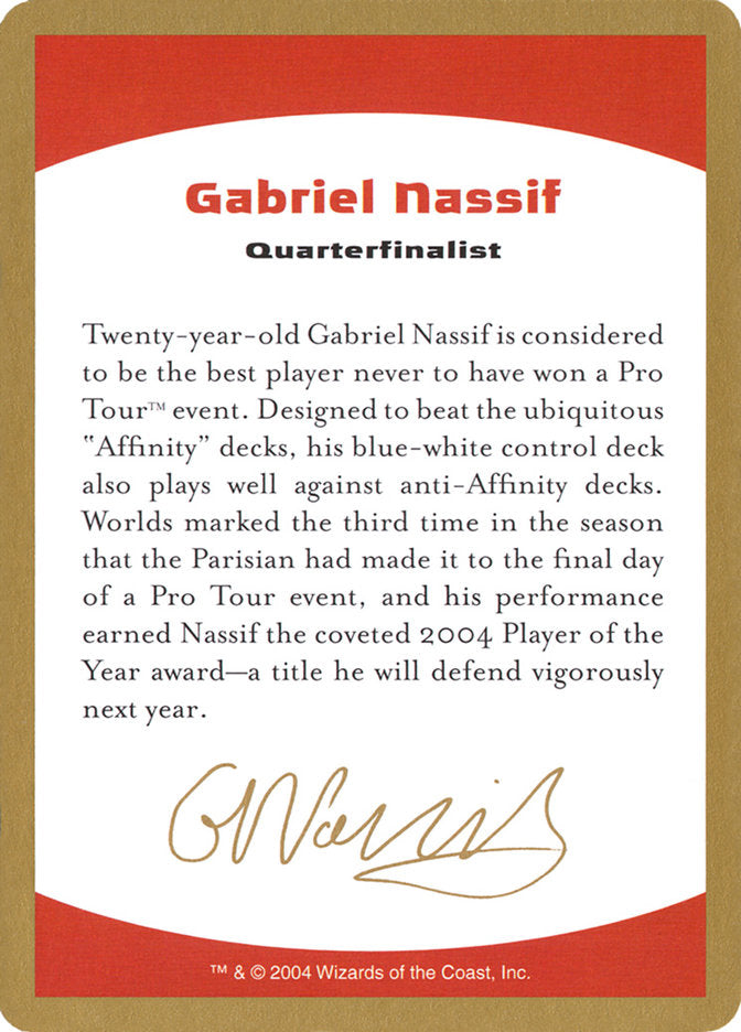 Gabriel Nassif Bio [World Championship Decks 2004] | Pegasus Games WI