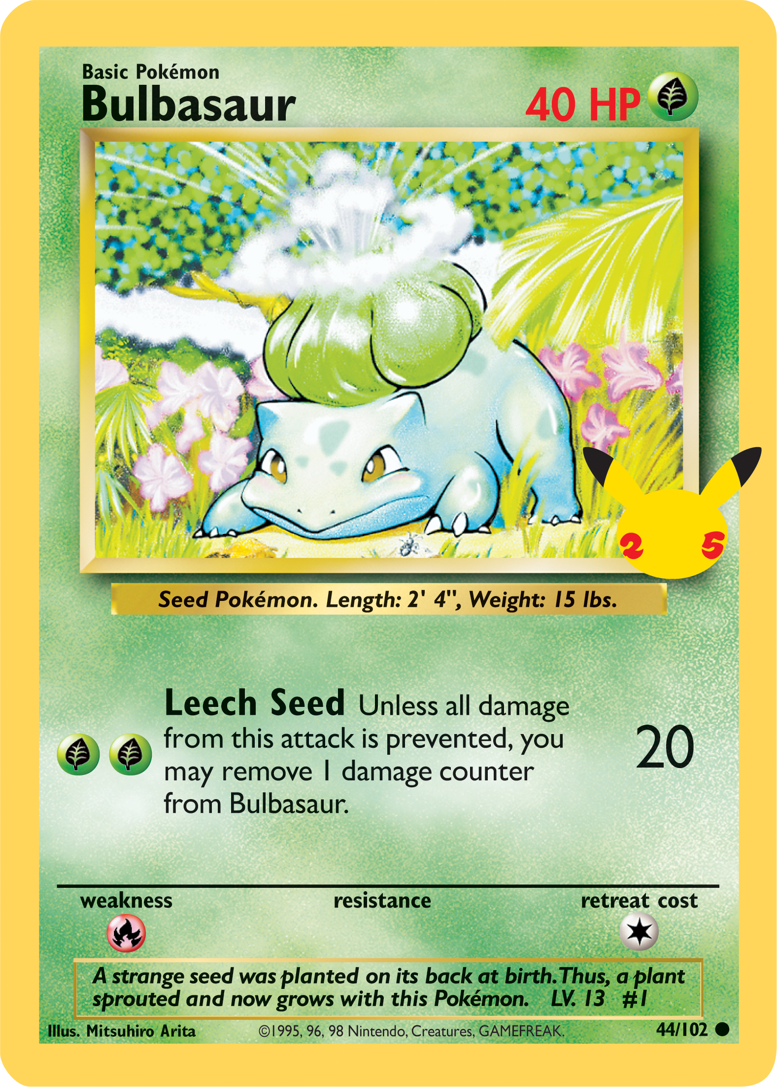 Bulbasaur (44/102) (Jumbo Card) [First Partner Pack] | Pegasus Games WI