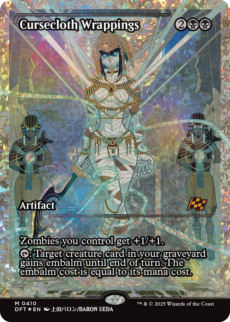 Cursecloth Wrappings (Showcase) (Fracture Foil) [Aetherdrift] | Pegasus Games WI