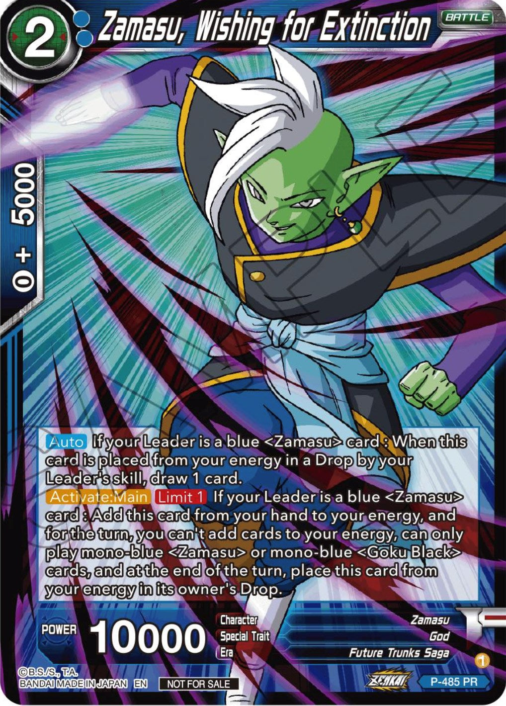 Zamasu, Wishing for Extinction (Zenkai Series Tournament Pack Vol.3) (P-485) [Tournament Promotion Cards] | Pegasus Games WI