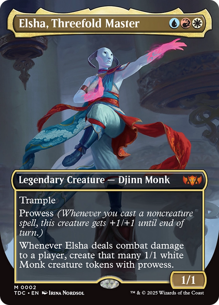 Elsha, Threefold Master (Borderless) [Tarkir: Dragonstorm Commander] | Pegasus Games WI