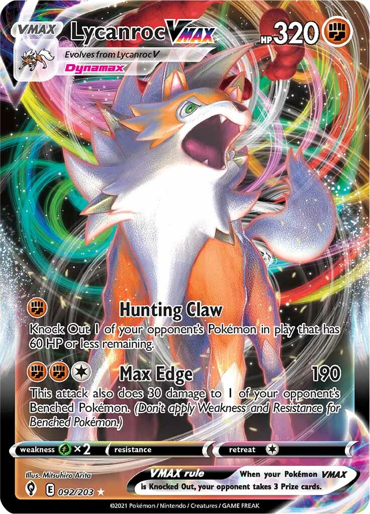 Lycanroc VMAX (092/203) [Sword & Shield: Evolving Skies] | Pegasus Games WI