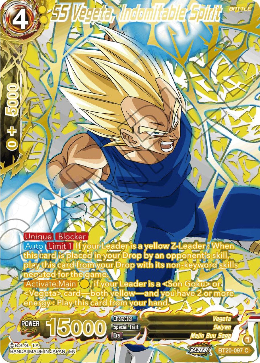 SS Vegeta, Indomitable Spirit (Gold-Stamped) (BT20-097) [Power Absorbed] | Pegasus Games WI