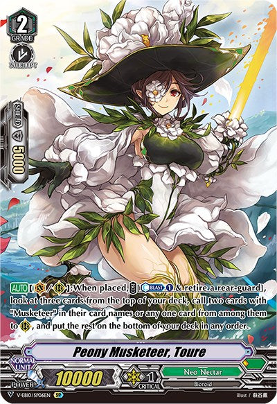 Peony Musketeer, Toure (V-EB10/SP06EN) [The Mysterious Fortune] | Pegasus Games WI