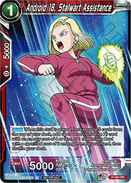 Android 18, Stalwart Assistance (Unison Warrior Series Boost Tournament Pack Vol. 7) (P-365) [Tournament Promotion Cards] | Pegasus Games WI