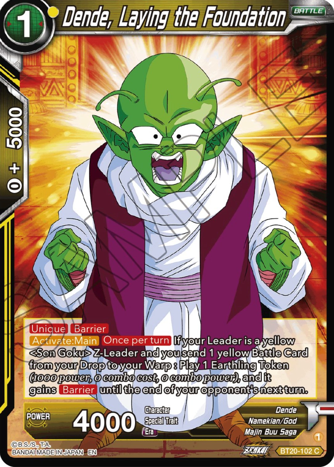 Dende, Laying the Foundation (BT20-102) [Power Absorbed] | Pegasus Games WI