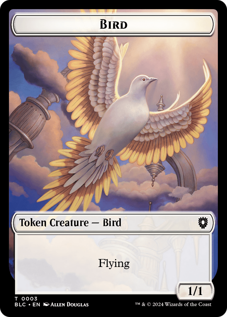 Storm Crow // Bird (003) Double-Sided Token [Bloomburrow Commander Tokens] | Pegasus Games WI