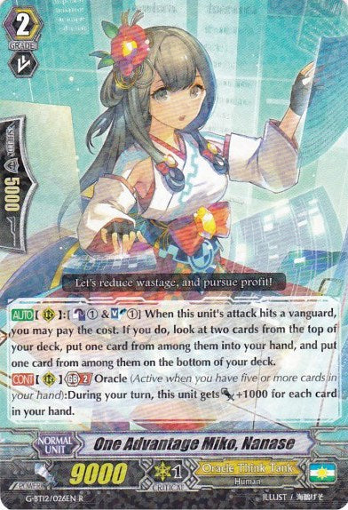 One Advantage Miko, Nanase (G-BT12/026EN) [Dragon King's Awakening] | Pegasus Games WI