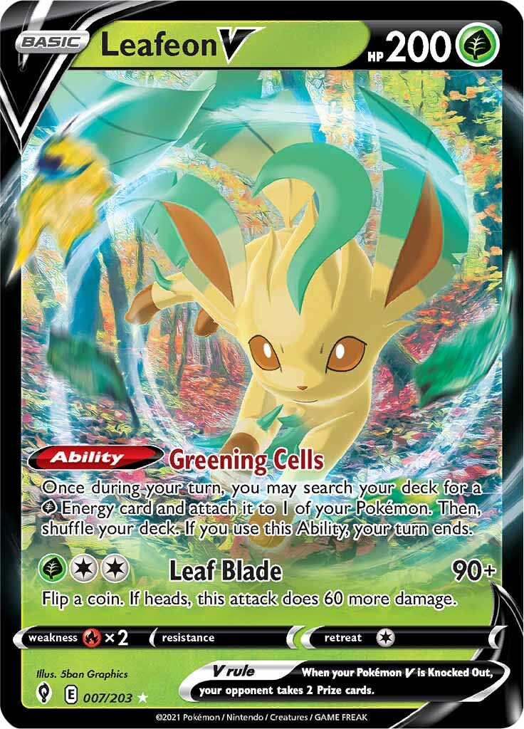 Leafeon V (007/203) [Sword & Shield: Evolving Skies] | Pegasus Games WI