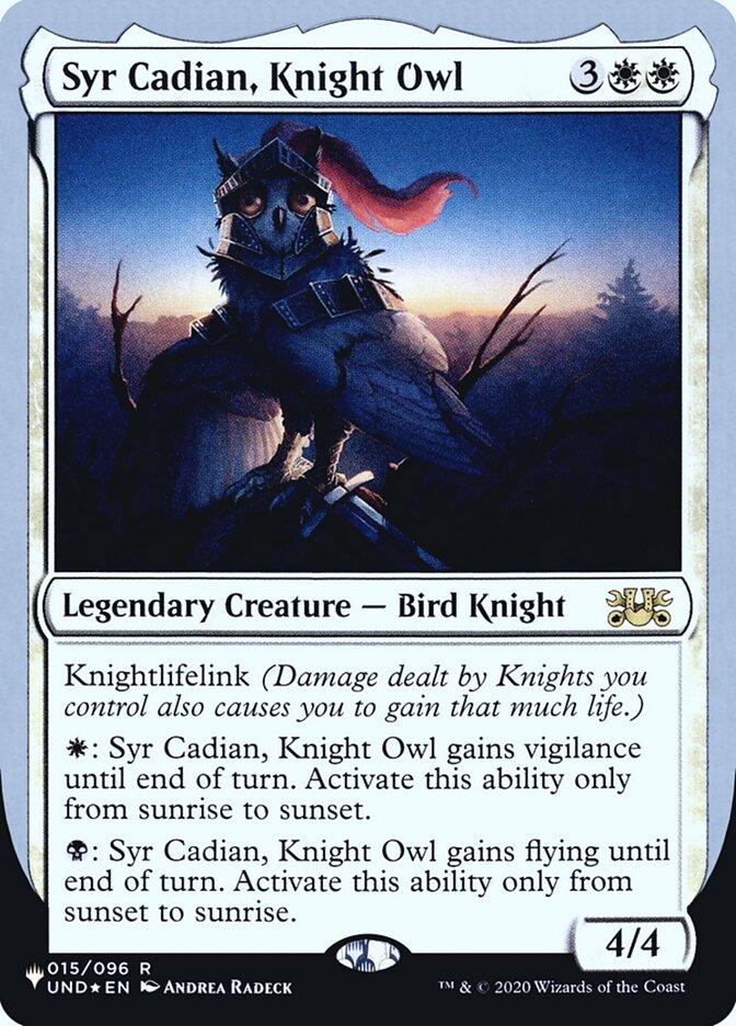 Syr Cadian, Knight Owl (Unfinity Foil Edition) [The List] | Pegasus Games WI