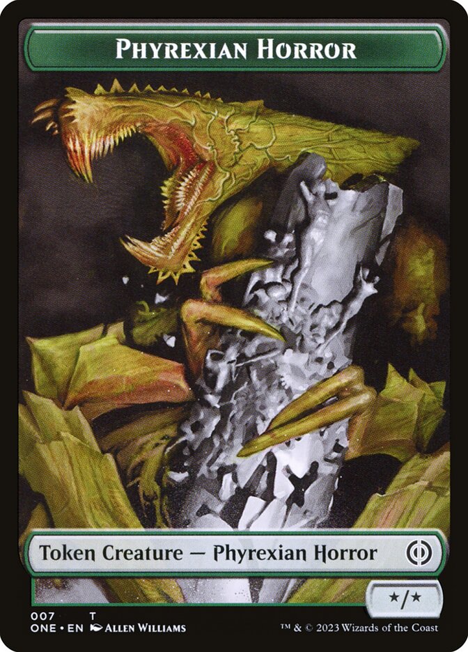 Phyrexian Goblin // Phyrexian Horror Double-Sided Token [Phyrexia: All Will Be One Tokens] | Pegasus Games WI