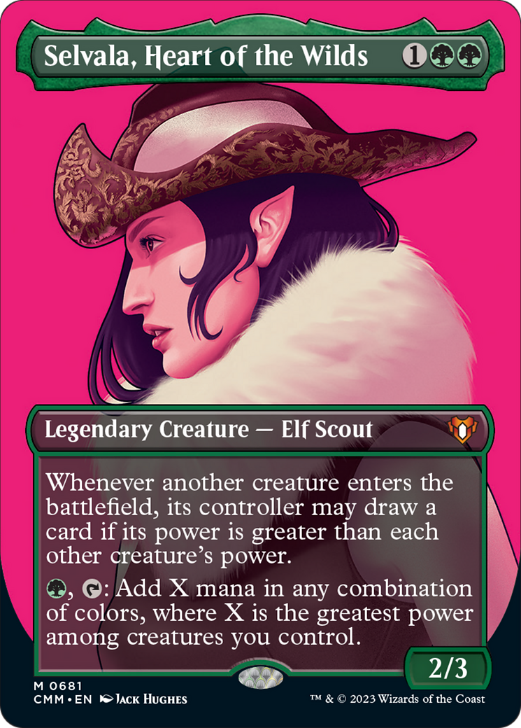 Selvala, Heart of the Wilds (Borderless Profile) [Commander Masters] | Pegasus Games WI