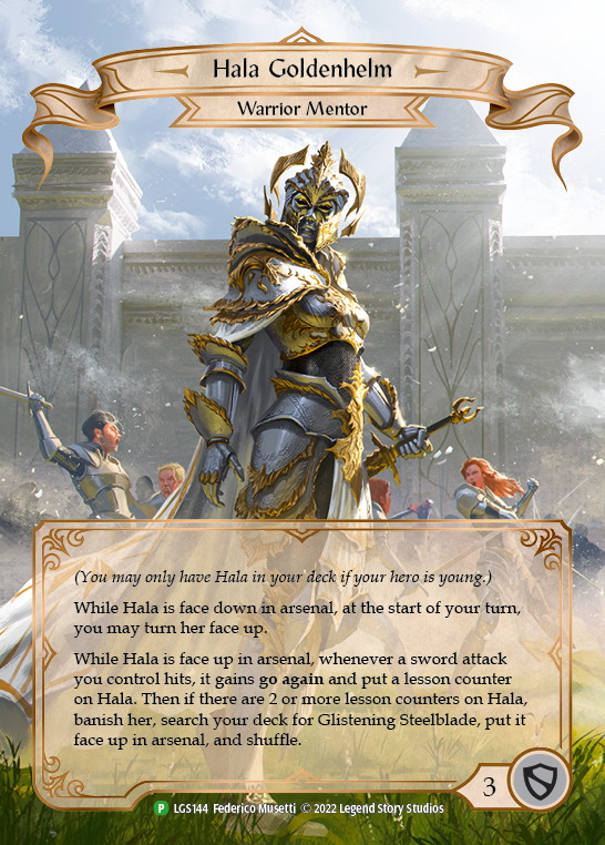 Hala Goldenhelm [LGS144] (Promo)  Rainbow Foil | Pegasus Games WI