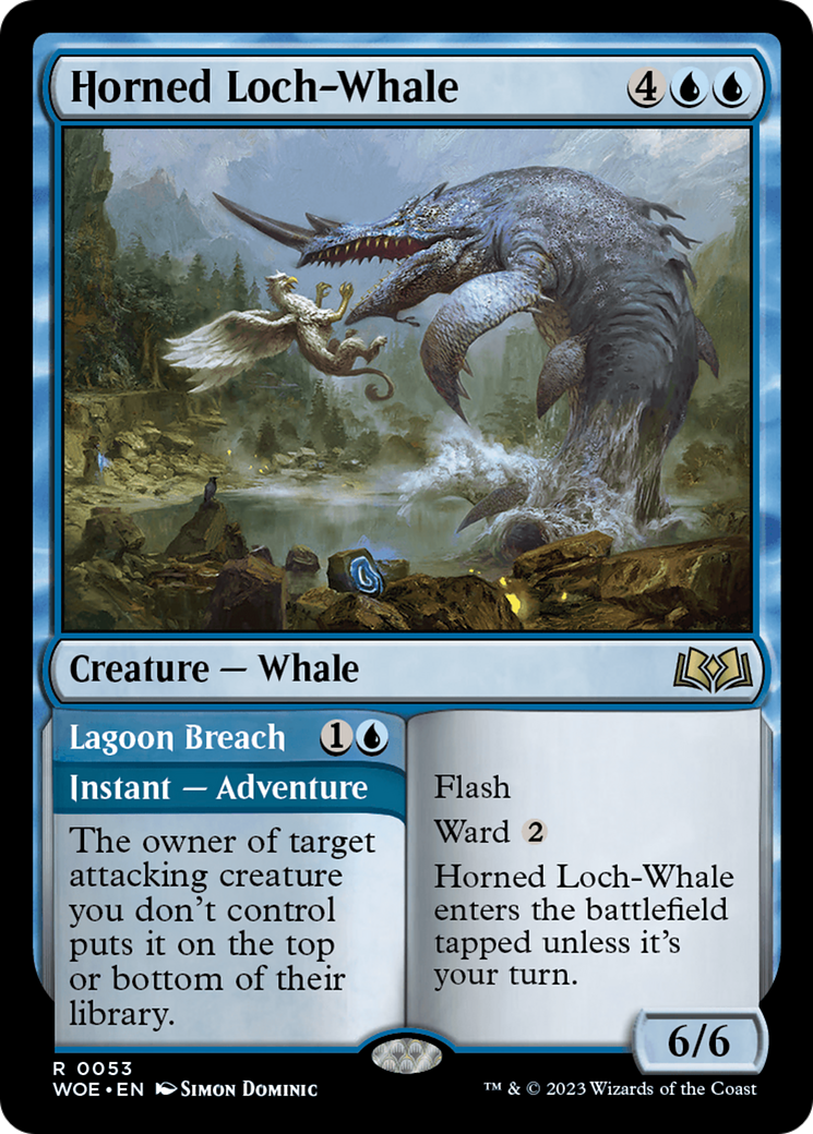 Horned Loch-Whale // Lagoon Breach [Wilds of Eldraine] | Pegasus Games WI