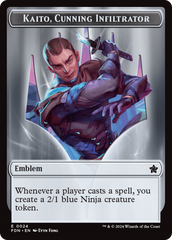 Emblem - Kaito, Cunning Infiltrator // Ninja Doubled-Sided Token [Foundations Tokens] | Pegasus Games WI