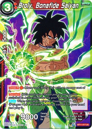 Broly, Bonafide Saiyan (BT11-017) [Vermilion Bloodline 2nd Edition] | Pegasus Games WI