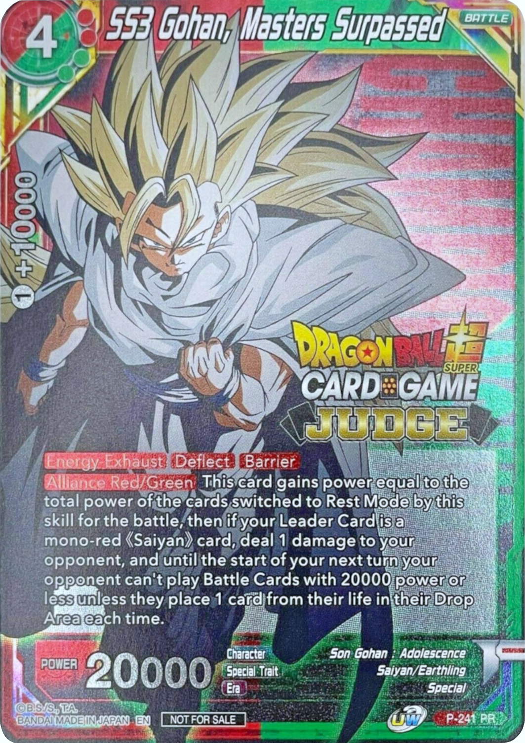 SS3 Gohan, Masters Surpassed (Level 2) (P-241) [Promotion Cards] | Pegasus Games WI