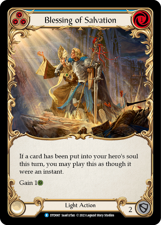 Blessing of Salvation (Blue) [DTD087] (Dusk Till Dawn)  Rainbow Foil | Pegasus Games WI