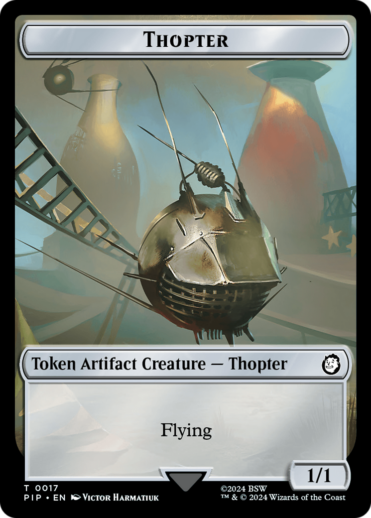 Treasure (0019) // Thopter Double-Sided Token [Fallout Tokens] | Pegasus Games WI