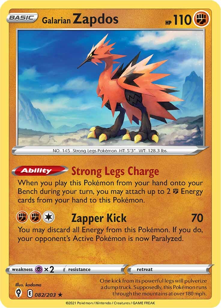 Galarian Zapdos (082/203) [Sword & Shield: Evolving Skies] | Pegasus Games WI