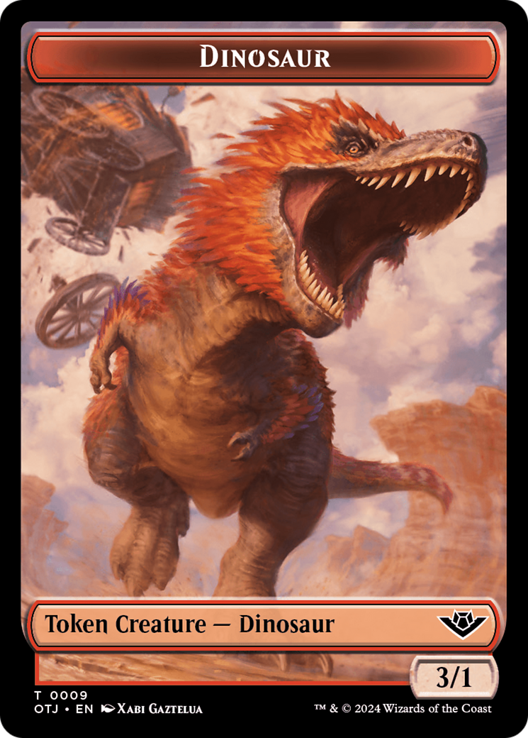 Treasure // Dinosaur Double-Sided Token [Outlaws of Thunder Junction Tokens] | Pegasus Games WI