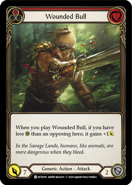 Wounded Bull (Red) [U-WTR200] (Welcome to Rathe Unlimited)  Unlimited Rainbow Foil | Pegasus Games WI