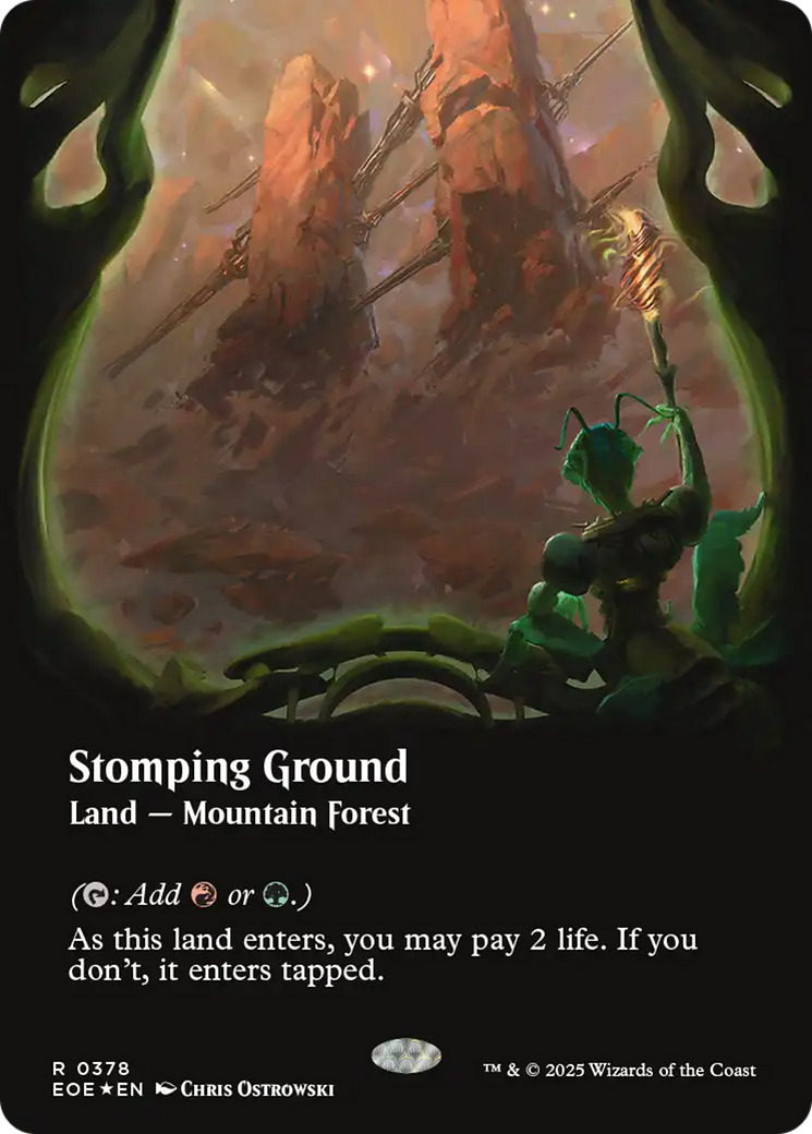 Stomping Ground (Borderless) (Galaxy Foil) [Edge of Eternities] | Pegasus Games WI