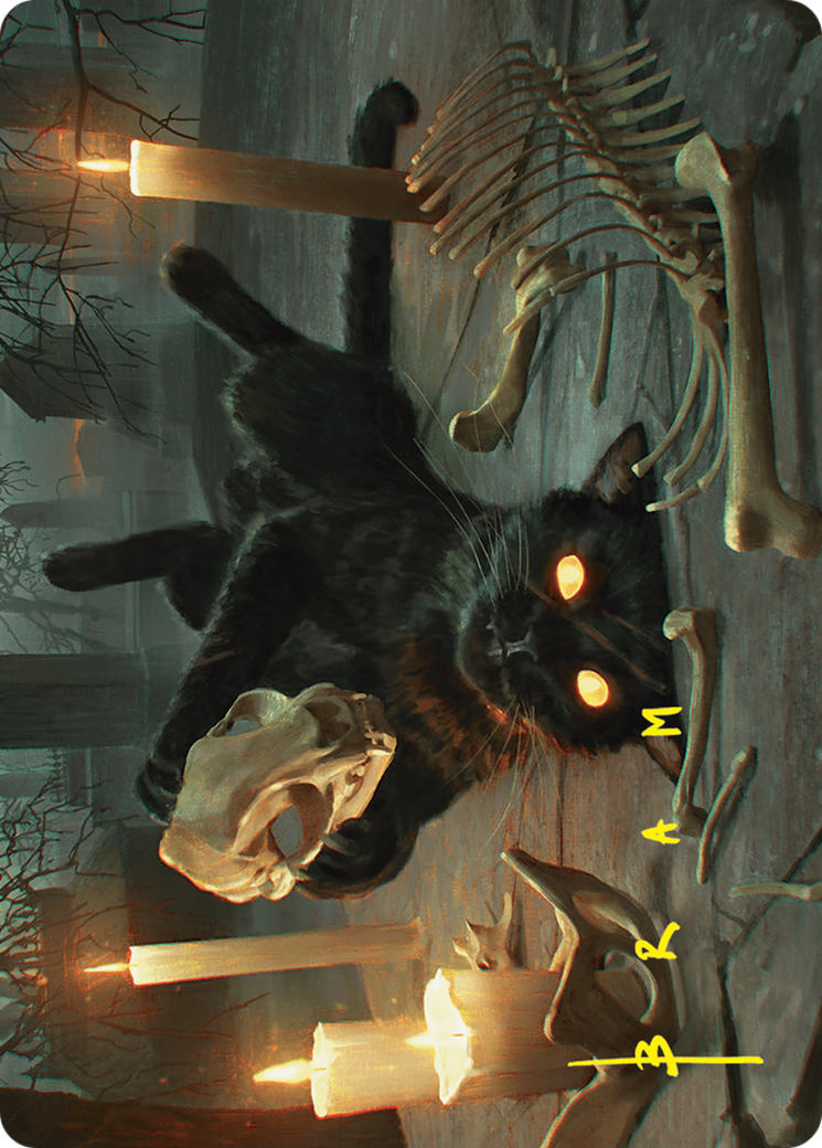 Nine-Lives Familiar Art Card (8/54) (Gold-Stamped Signature) [Foundations Art Series] | Pegasus Games WI