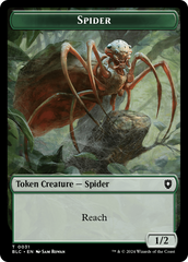 Spider // Blood Double-Sided Token [Bloomburrow Commander Tokens] | Pegasus Games WI