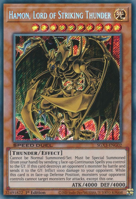 Hamon, Lord of Striking Thunder [SGX3-ENG02] Secret Rare | Pegasus Games WI