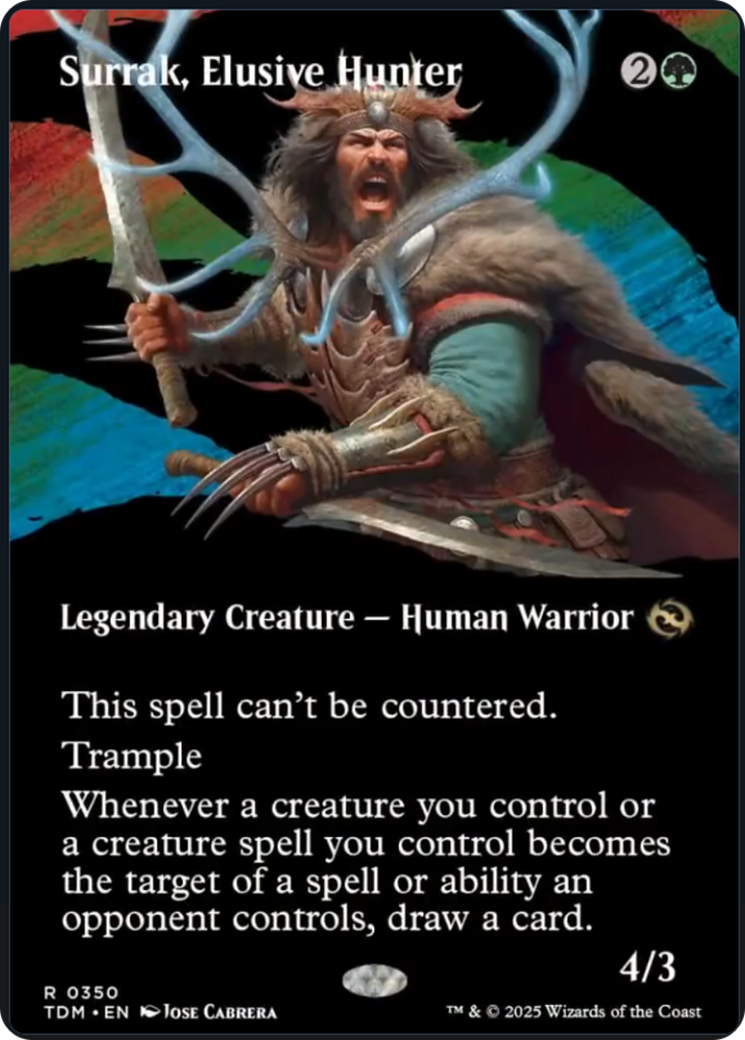 Surrak, Elusive Hunter (Borderless) [Tarkir: Dragonstorm] | Pegasus Games WI
