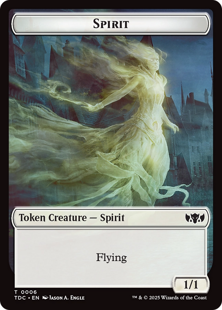 Angel // Spirit Double-Sided Token [Tarkir: Dragonstorm Commander Tokens] | Pegasus Games WI
