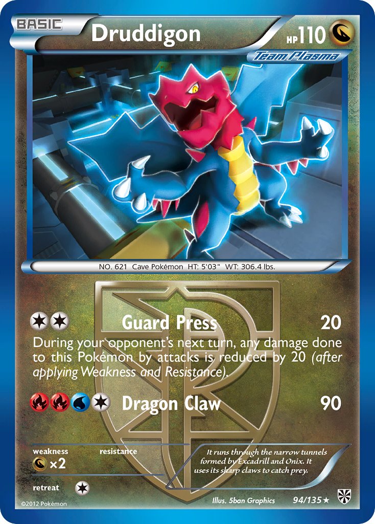 Druddigon (94/135) (Theme Deck Exclusive) [Black & White: Plasma Storm] | Pegasus Games WI