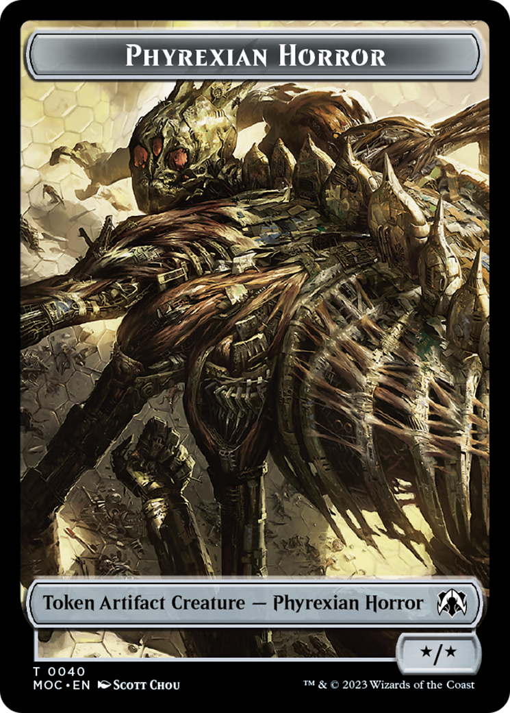 Phyrexian Golem // Phyrexian Horror Double-Sided Token [March of the Machine Commander Tokens] | Pegasus Games WI