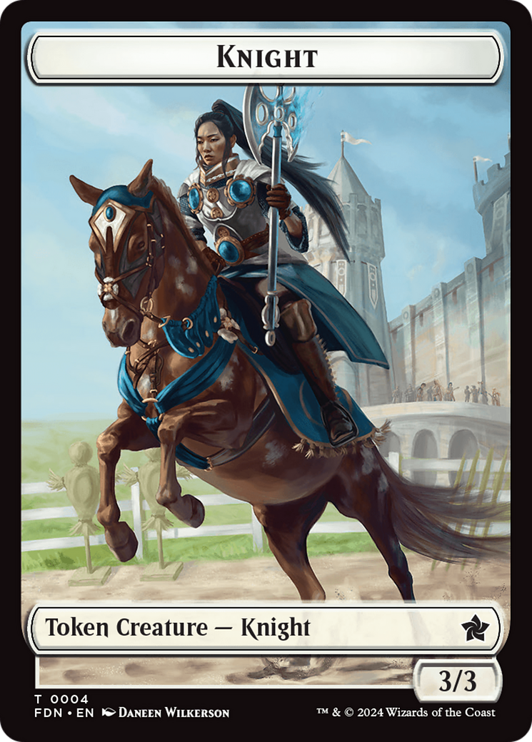 Human // Knight Double-Sided Token [Foundations Tokens] | Pegasus Games WI