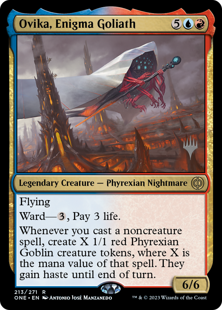 Ovika, Enigma Goliath (Promo Pack) [Phyrexia: All Will Be One Promos] | Pegasus Games WI