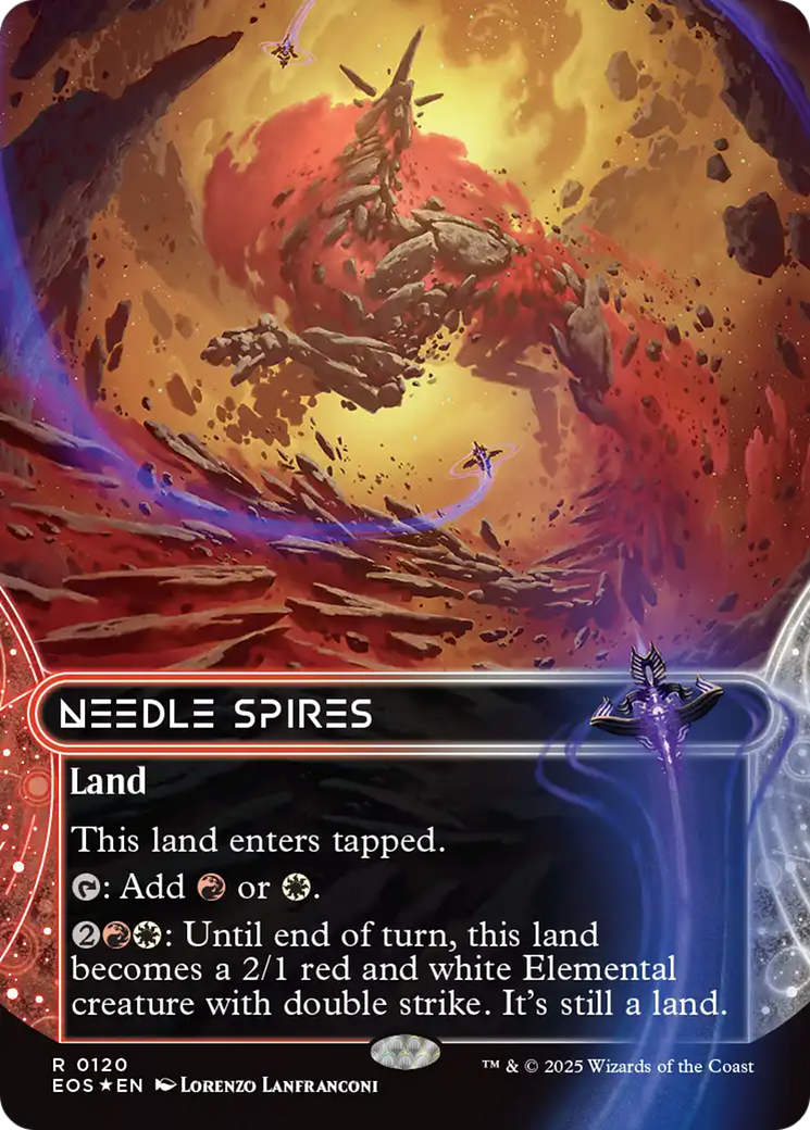 Needle Spires (0120) (Borderless) (Galaxy Foil) [Edge of Eternities: Stellar Sights] | Pegasus Games WI