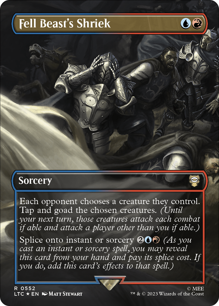 Fell Beast's Shriek (Borderless) (Surge Foil) [The Lord of the Rings: Tales of Middle-Earth Commander] | Pegasus Games WI